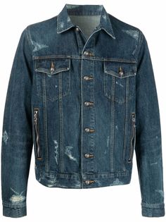 Balmain джинсовая куртка с эффектом потертости