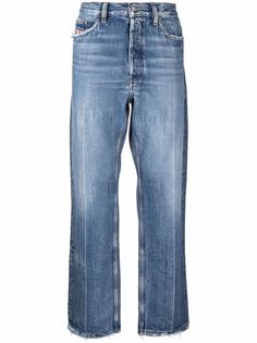 Diesel широкие джинсы с эффектом потертости