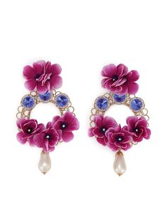 Dolce & Gabbana серьги-подвески с цветочным декором