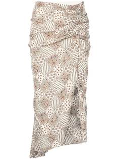 Veronica Beard шелковая юбка с абстрактным принтом