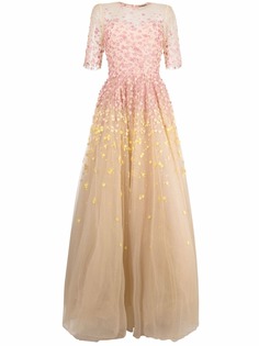 Jenny Packham вечернее платье с цветочной аппликацией