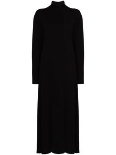 Jil Sander платье макси с длинными рукавами и высоким воротником