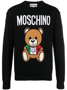 Moschino джемпер вязки интарсия с логотипом Teddy