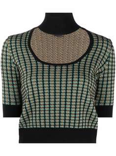 Pinko топ в клетку с U-образным вырезом