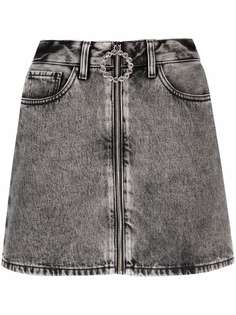 Alessandra Rich buckle-detail denim skirt