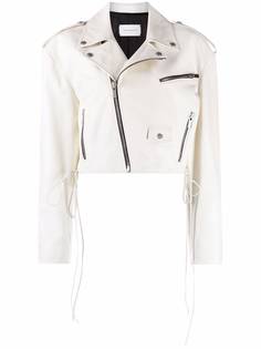 Magda Butrym cropped sheepskin motorcycle jacket