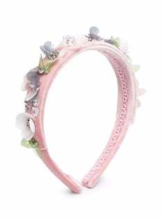 Monnalisa ободок с цветочной аппликацией