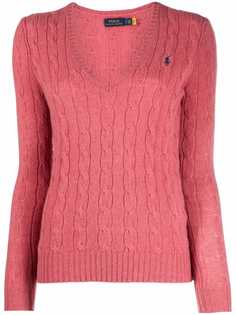 Polo Ralph Lauren джемпер фактурной вязки с V-образным вырезом