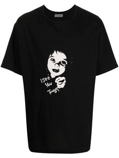 Yohji Yamamoto футболка с принтом