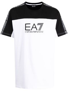 Ea7 Emporio Armani футболка в стиле колор-блок с логотипом