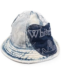 Off-White панама с логотипом и эффектом потертости