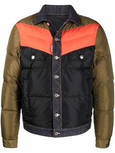 Dsquared2 пуховик с контрастными вставками