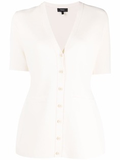 Theory топ с V-образным вырезом на пуговицах