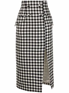 Giuseppe Di Morabito клетчатая юбка с разрезом
