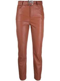 Pinko укороченные брюки из искусственной кожи