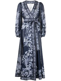 ZIMMERMANN длинное платье Aliane с запахом