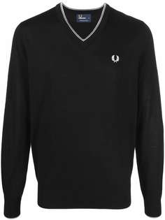 FRED PERRY шерстяной джемпер V-образным вырезом