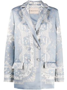 Emilio Pucci двубортное пальто с принтом Rugiada