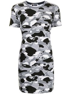 A BATHING APE® платье из джерси с камуфляжным принтом