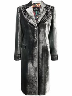 ETRO пальто с вышивкой пейсли