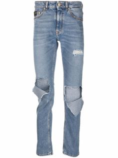 Versace Jeans Couture прямые джинсы с эффектом потертости