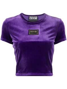 Versace Jeans Couture бархатный топ с логотипом