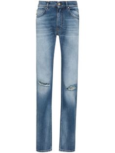 Versace прямые джинсы с прорезями