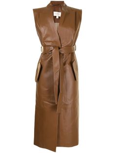 Materiel длинный жилет из искусственной кожи