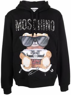 Moschino худи с кулиской и логотипом