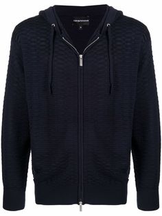 Emporio Armani фактурное худи на молнии