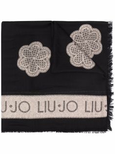 LIU JO шарф с эффектом металлик и логотипом