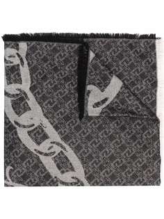 LIU JO шарф с бахромой и эффектом металлик