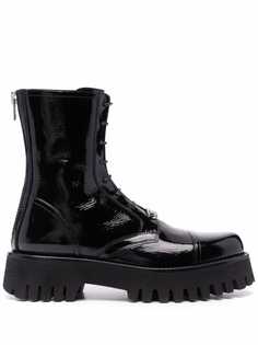 Casadei лакированные ботинки на шнуровке