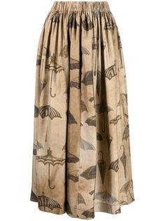 Uma Wang шелковая юбка с принтом