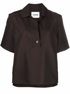 Jil Sander блузка свободного кроя с короткими рукавами