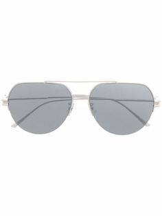 Bottega Veneta Eyewear солнцезащитные очки-авиаторы в полуободковой оправе