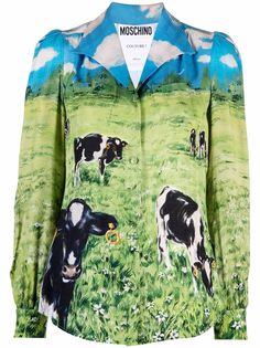 Moschino жаккардовая рубашка в клетку