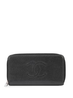 Chanel Pre-Owned кошелек с круговой молнией и логотипом CC