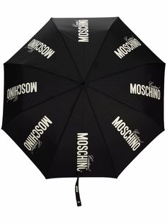 Moschino зонт с контрастной ручкой и логотипом