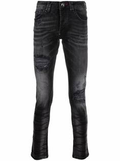 Philipp Plein джинсы Super Straight с эффектом потертости