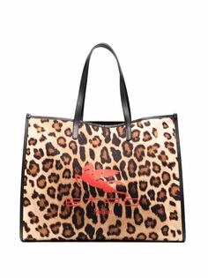 ETRO сумка-тоут с леопардовым принтом