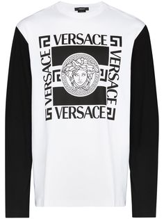 Versace VERS LOGO LS TEE WHT
