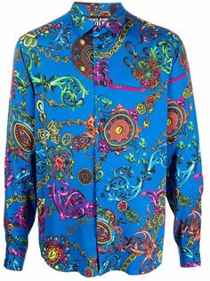 Versace Jeans Couture рубашка с длинными рукавами и принтом
