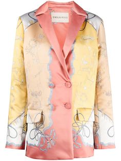 Emilio Pucci двубортное пальто с принтом Holidays
