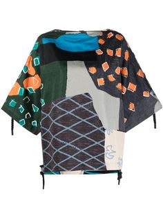 Issey Miyake топ с графичным принтом