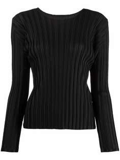 Pleats Please Issey Miyake плиссированная блузка с длинными рукавами