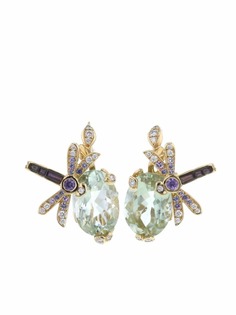 Christian Dior серьги Gourmande из желтого золота с камнями