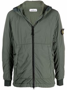 Stone Island куртка с капюшоном и нашивкой-логотипом