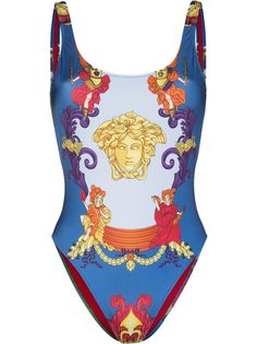 Versace купальник с U-образным вырезом и узором Barocco