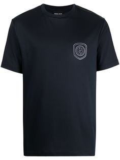 Giorgio Armani футболка с вышитым логотипом